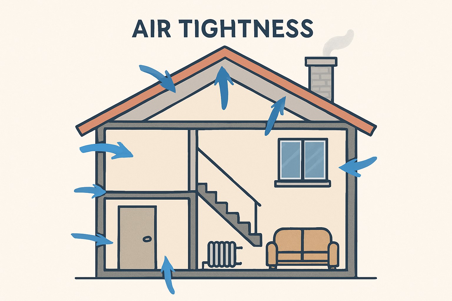 Illustration representing air tightness testing