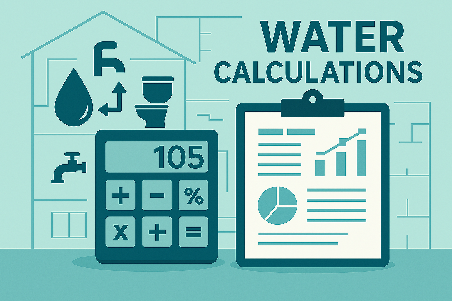 Illustration of bathroom water usage